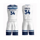 Men's Minnesota Timberwolves #34 Noah Vonleh Swingman White Basketball Suit Jersey - Association Edition