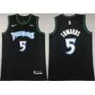 Men's Minnesota Timberwolves #5 Anthony Edwards Black City Edition Stitched Jersey