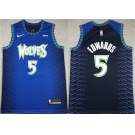 Men's Minnesota Timberwolves #5 Anthony Edwards Blue City Edition Stitched Jersey