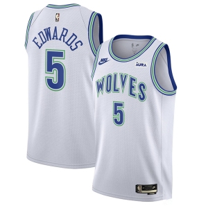 Men's Minnesota Timberwolves #5 Anthony Edwards White 2023-24 Classic Edition Stitched Jersey