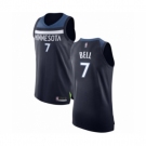 Men's Minnesota Timberwolves #7 Jordan Bell Authentic Navy Blue Basketball Jersey - Icon Edition