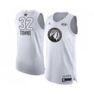 Men's Nike Jordan Minnesota Timberwolves #32 Karl-Anthony Towns Authentic White 2018 All-Star Game NBA Jersey