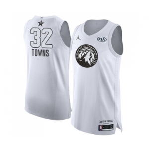 Men's Nike Jordan Minnesota Timberwolves #32 Karl-Anthony Towns Authentic White 2018 All-Star Game NBA Jersey