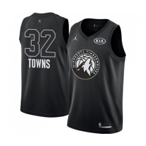 Men's Nike Jordan Minnesota Timberwolves #32 Karl-Anthony Towns Swingman Black 2018 All-Star Game NBA Jersey