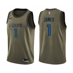 Men's Nike Minnesota Timberwolves #1 Tyus Jones Swingman Green Salute to Service NBA Jersey