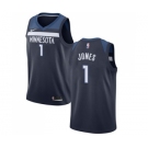 Men's Nike Minnesota Timberwolves #1 Tyus Jones Swingman Navy Blue Road NBA Jersey - Icon Edition