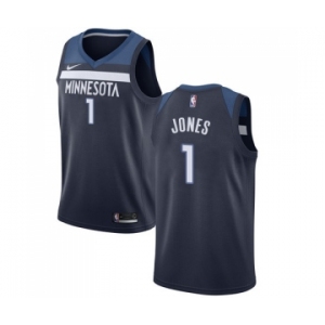 Men's Nike Minnesota Timberwolves #1 Tyus Jones Swingman Navy Blue Road NBA Jersey - Icon Edition