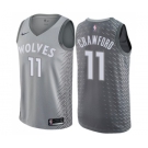 Men's Nike Minnesota Timberwolves #11 Jamal Crawford Authentic Gray NBA Jersey - City Edition