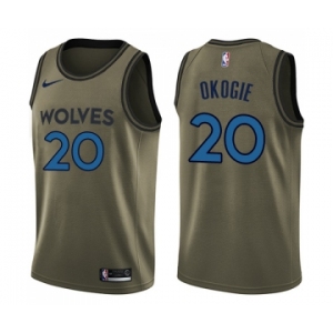 Men's Nike Minnesota Timberwolves #20 Josh Okogie Swingman Green Salute to Service NBA Jersey