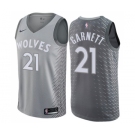 Men's Nike Minnesota Timberwolves #21 Kevin Garnett Swingman Gray NBA Jersey - City Edition