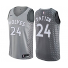 Men's Nike Minnesota Timberwolves #24 Justin Patton Swingman Gray NBA Jersey - City Edition