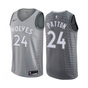 Men's Nike Minnesota Timberwolves #24 Justin Patton Swingman Gray NBA Jersey - City Edition