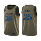 Men's Nike Minnesota Timberwolves #25 Derrick Rose Swingman Green Salute to Service NBA Jersey