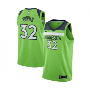 Men's Nike Minnesota Timberwolves #32 Karl-Anthony Towns Swingman Green NBA Jersey Statement Edition