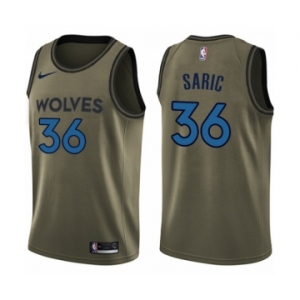 Men's Nike Minnesota Timberwolves #36 Dario Saric Swingman Green Salute to Service NBA Jersey