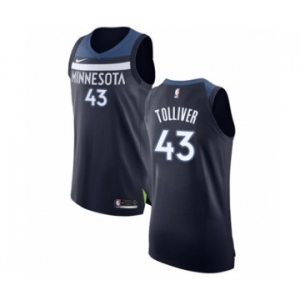 Men's Nike Minnesota Timberwolves #43 Anthony Tolliver Authentic Navy Blue NBA Jersey - Icon Edition