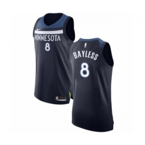 Men's Nike Minnesota Timberwolves #8 Jerryd Bayless Authentic Navy Blue NBA Jersey - Icon Edition