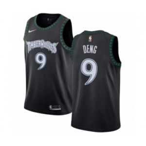 Men's Nike Minnesota Timberwolves #9 Luol Deng Authentic Black Hardwood Classics Jersey