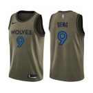 Men's Nike Minnesota Timberwolves #9 Luol Deng Swingman Green Salute to Service NBA Jersey