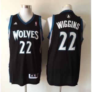 nba jerseys minnesota timberwolves #22 wiggins black