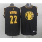 nba minnesota timberwolves #22 wiggins black[gold lettering fashion]