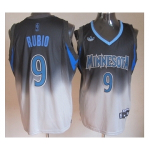 nba minnesota timberwolves #9 rubio black-grey[limited]