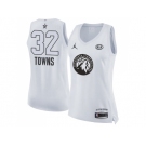 Women Nike Minnesota Timberwolves #32 Karl-Anthony Towns White NBA Jordan Swingman 2018 All-Star Game Jersey