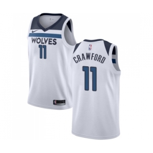 Women's Nike Minnesota Timberwolves #11 Jamal Crawford Authentic White NBA Jersey - Association Edition