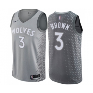 Women's Nike Minnesota Timberwolves #3 Anthony Brown Swingman Gray NBA Jersey - City Edition
