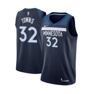 Women's Nike Minnesota Timberwolves #32 Karl-Anthony Towns Swingman Navy Blue Road NBA Jersey - Icon Edition