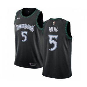 Women's Nike Minnesota Timberwolves #5 Gorgui Dieng Swingman Black Hardwood Classics Jersey