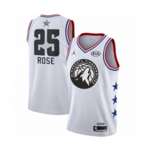 Youth Minnesota Timberwolves #25 Derrick Rose Swingman White 2019 All-Star Game Basketball Jersey