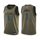 Youth Nike Minnesota Timberwolves #1 Tyus Jones Swingman Green Salute to Service NBA Jersey