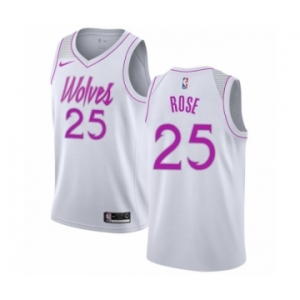Youth Nike Minnesota Timberwolves #25 Derrick Rose White Swingman Jersey - Earned Edition