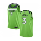 Youth Nike Minnesota Timberwolves #3 Anthony Brown Swingman Green NBA Jersey Statement Edition