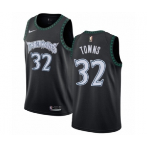 Youth Nike Minnesota Timberwolves #32 Karl-Anthony Towns Swingman Black Hardwood Classics Jersey