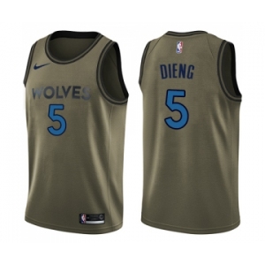 Youth Nike Minnesota Timberwolves #5 Gorgui Dieng Swingman Green Salute to Service NBA Jersey