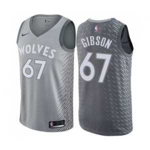 Youth Nike Minnesota Timberwolves #67 Taj Gibson Swingman Gray NBA Jersey - City Edition