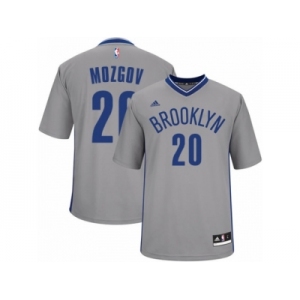 Men Adidas Brooklyn Nets #20 Timofey Mozgov Authentic Gray Alternate NBA Jersey