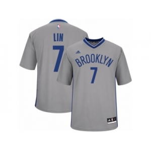 Men Adidas Brooklyn Nets #7 Jeremy Lin Swingman Gray Alternate NBA Jersey