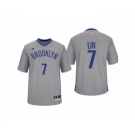 Men Brooklyn Nets #7 Jeremy Lin Alternate Gray New Swingman Jersey