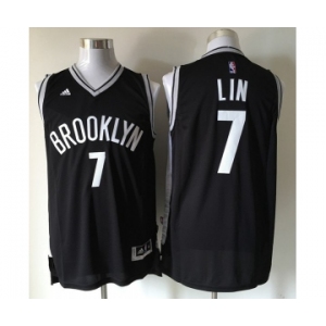 Men Brooklyn Nets #7 Jeremy Lin Home Black New Swingman Jersey