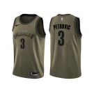 Men Nike Brooklyn Nets #3 Drazen Petrovic Green Salute to Service NBA Swingman Jersey