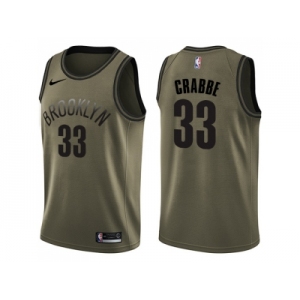 Men Nike Brooklyn Nets #33 Allen Crabbe Green Salute to Service NBA Swingman Jersey