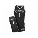 Men's Adidas Brooklyn Nets #1 D'Angelo Russell Authentic Black Road NBA Jersey