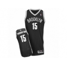 Men's Adidas Brooklyn Nets #15 Marcus Thornton Authentic Black Road NBA Jersey