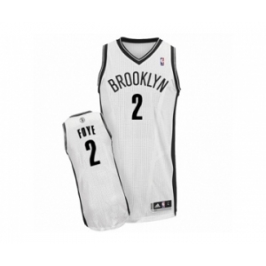 Men's Adidas Brooklyn Nets #2 Randy Foye Authentic White Home NBA Jersey