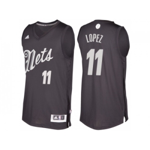 Men's Brooklyn Nets #11 Brook Lopez Black 2016 Christmas Day NBA Swingman Jersey