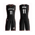Men's Brooklyn Nets #11 Kyrie Irving Authentic Black Basketball Suit Jersey - City Edition