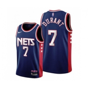 Men's Brooklyn Nets 2021-22 City Edition #7 Kevin Durant Navy Stitched Basketball Jersey